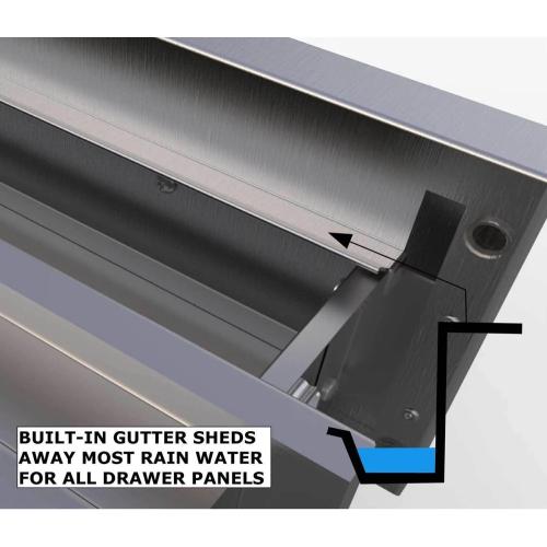 Sunstone Grill Designer Series 18 Inch Stainless Steel Raised Frame Triple Access Drawer