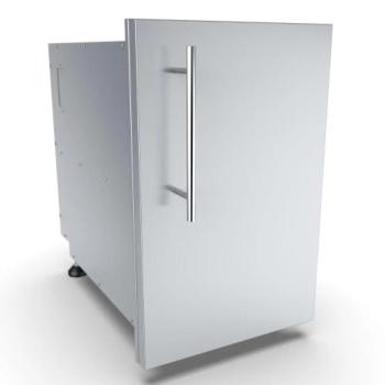 Sunstone Grills Designer Series 15 Inch Stainless Steel Raised Frame Right Hinged Vertical Single Door Dry Storage Pantry Cabinet DE DVPR15350