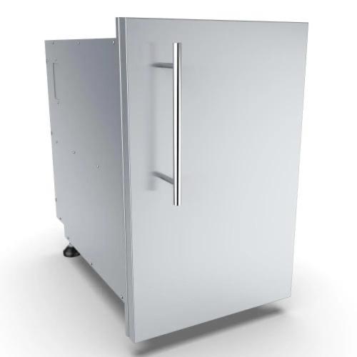 Sunstone Grills Designer Series 15 Inch Stainless Steel Raised Frame Right Hinged Vertical Single Door Dry Storage Pantry Cabinet