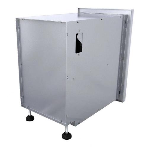 Sunstone Grills Designer Series 15 Inch Stainless Steel Raised Frame Left Hinged Vertical Single Door Dry Storage Pantry Cabinet