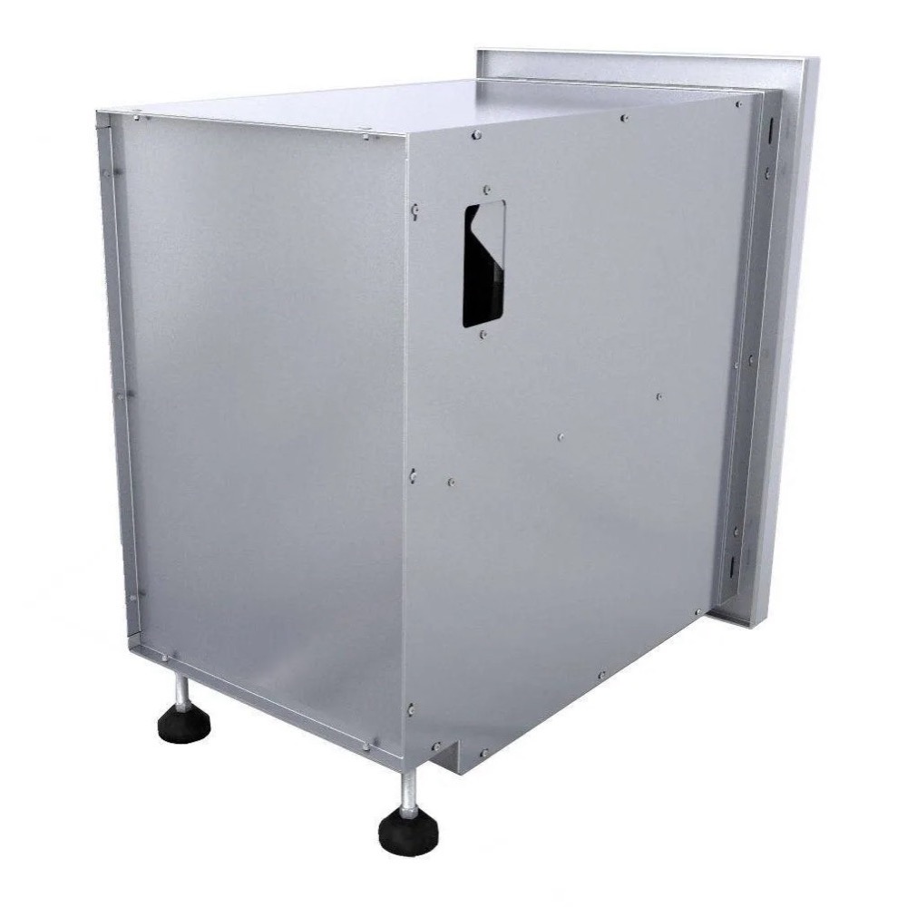 Sunstone Grills Designer Series 15 Inch Stainless Steel Raised Frame Left Hinged Vertical Single Door Dry Storage Pantry Cabinet