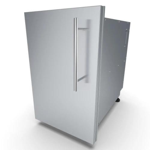 Sunstone Grills Designer Series 15 Inch Stainless Steel Raised Frame Left Hinged Vertical Single Door Dry Storage Pantry Cabinet