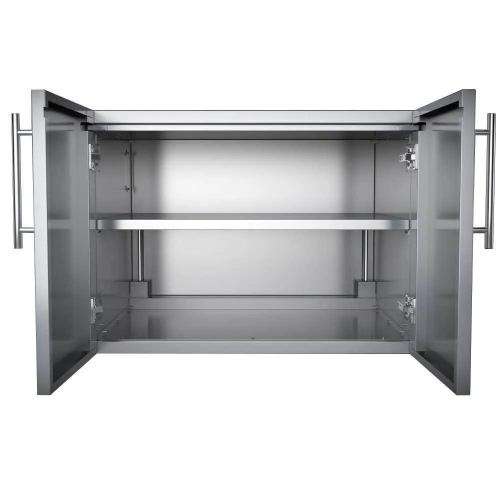 Sunstone Grills Designer Series 30 Inch Stainless Steel Raised Frame Double Door Dry Storage Pantry Cabinet