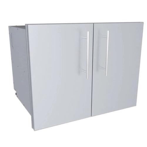 Sunstone Grills Designer Series 30 Inch Stainless Steel Raised Frame Double Door Dry Storage Pantry Cabinet