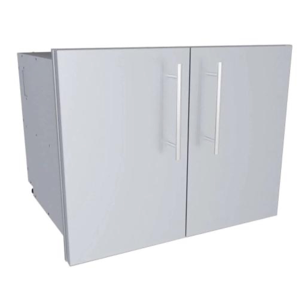 Sunstone Grills Designer Series 30 Inch Stainless Steel Raised Frame Double Door Dry Storage Pantry Cabinet