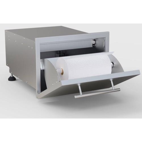 Sunstone Grill Designer Series 18 Inch Stainless Steel Raised Frame Tilt Out Paper Towel Bin  and  Utensil Drawer Combo