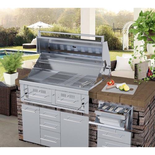 Sunstone Grill Designer Series 18 Inch Stainless Steel Raised Frame Tilt Out Paper Towel Bin  and  Utensil Drawer Combo