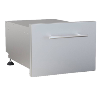 Sunstone Grills Designer Series 18 Inch Stainless Steel Raised Frame Tilt Out Paper Towel Bin and Utensil Drawer Combo DE DPCF13350