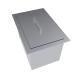 Sunstone 14 Inch x 12 Inch Single Basin Outdoor Rated Stainless Steel Dual Mount Ice Bin Cooler with Lid