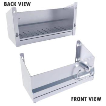Sunstone Grills 13 Inch Outdoor Rated Stainless Steel Bar Caddy Speed Rail with Drip Pan BC BC14350