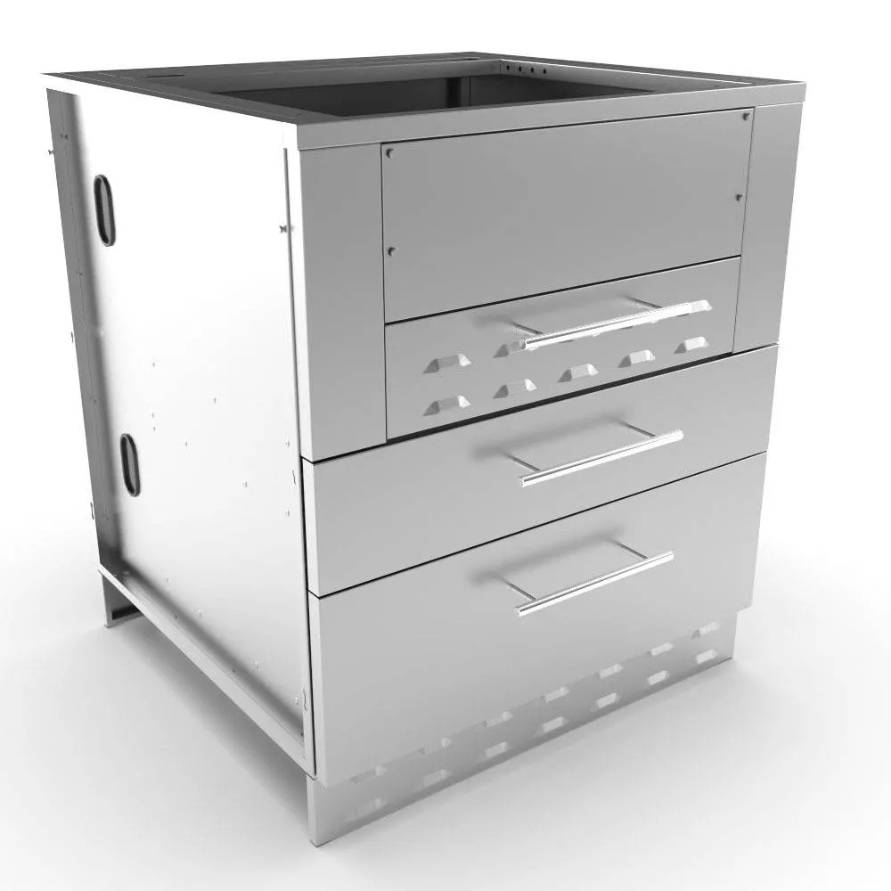 Sunstone 30 Inch Universal Kamado Base Cabinet for up to 24 Inch Kamado Grill