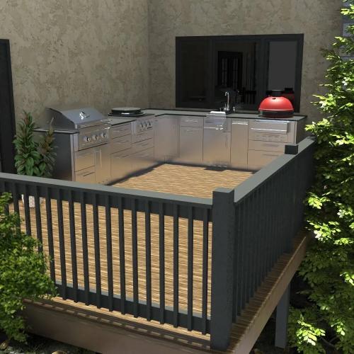 Sunstone 30 Inch Universal Kamado Base Cabinet for up to 24 Inch Kamado Grill