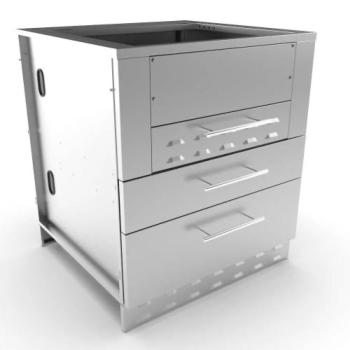 Sunstone Grills 30 Inch Universal Kamado Base Cabinet for up to 24 Inch Kamado Grill SAC30KBDC350