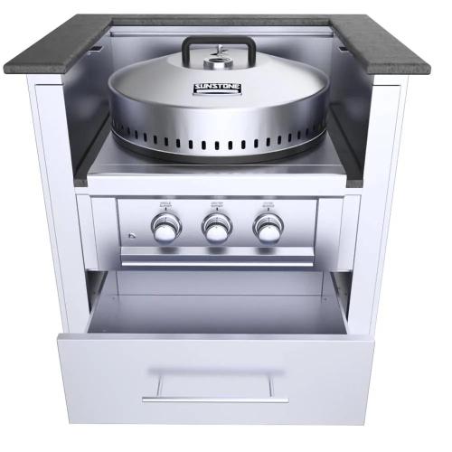 Sunstone Grills 33 Inch Universal Power Burner Base Cabinet for up to 22 Inch Power Burner