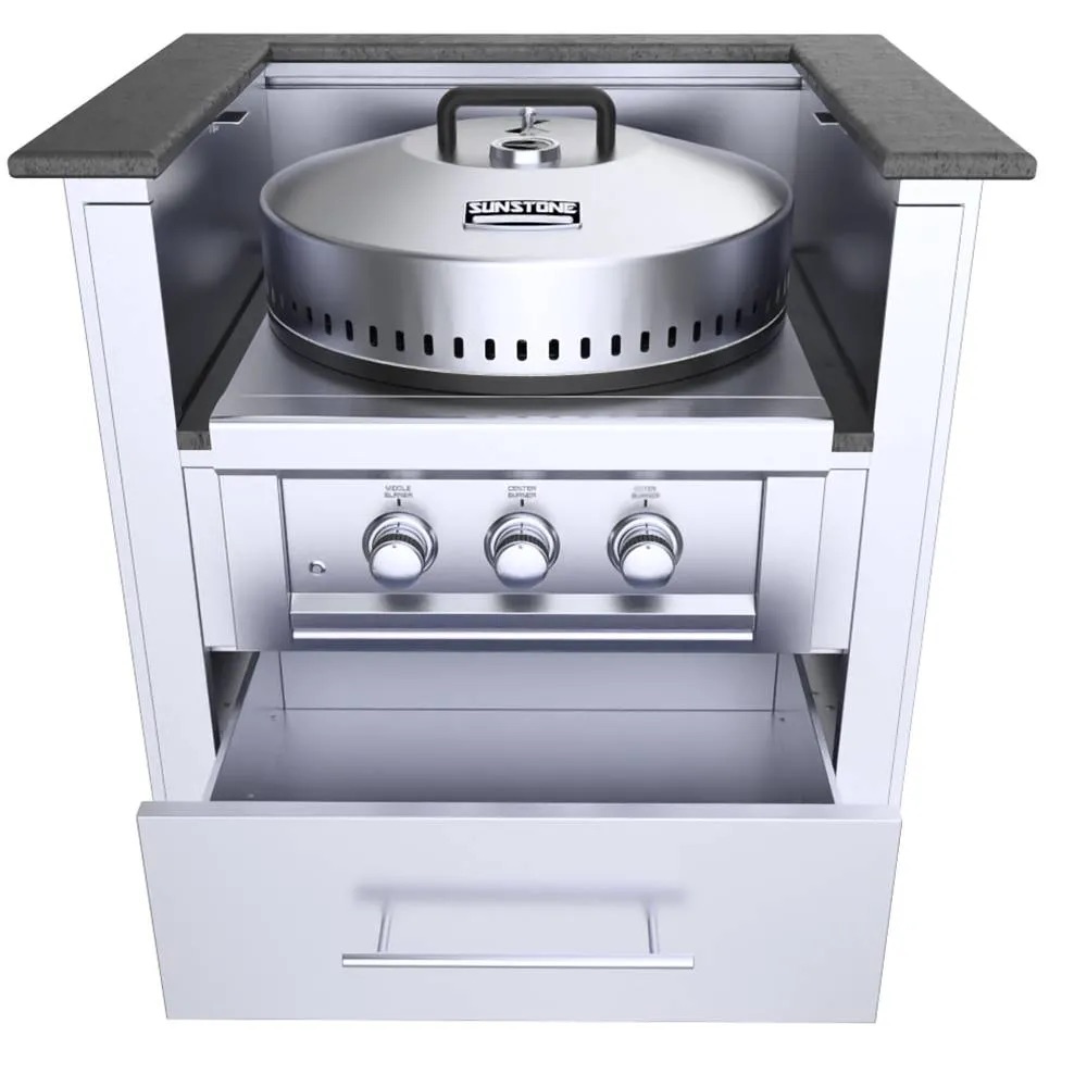 Sunstone Grills 33 Inch Universal Power Burner Base Cabinet for up to 22 Inch Power Burner