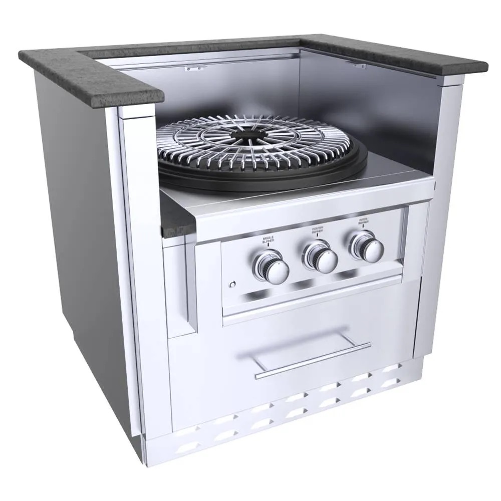 Sunstone Grills 33 Inch Universal Power Burner Base Cabinet for up to 22 Inch Power Burner