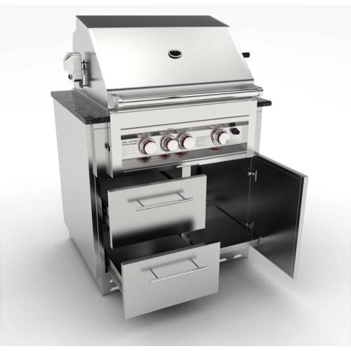Sunstone 34 Inch Universal Grill Base Cabinet for up to 30 Inch Gas Grill