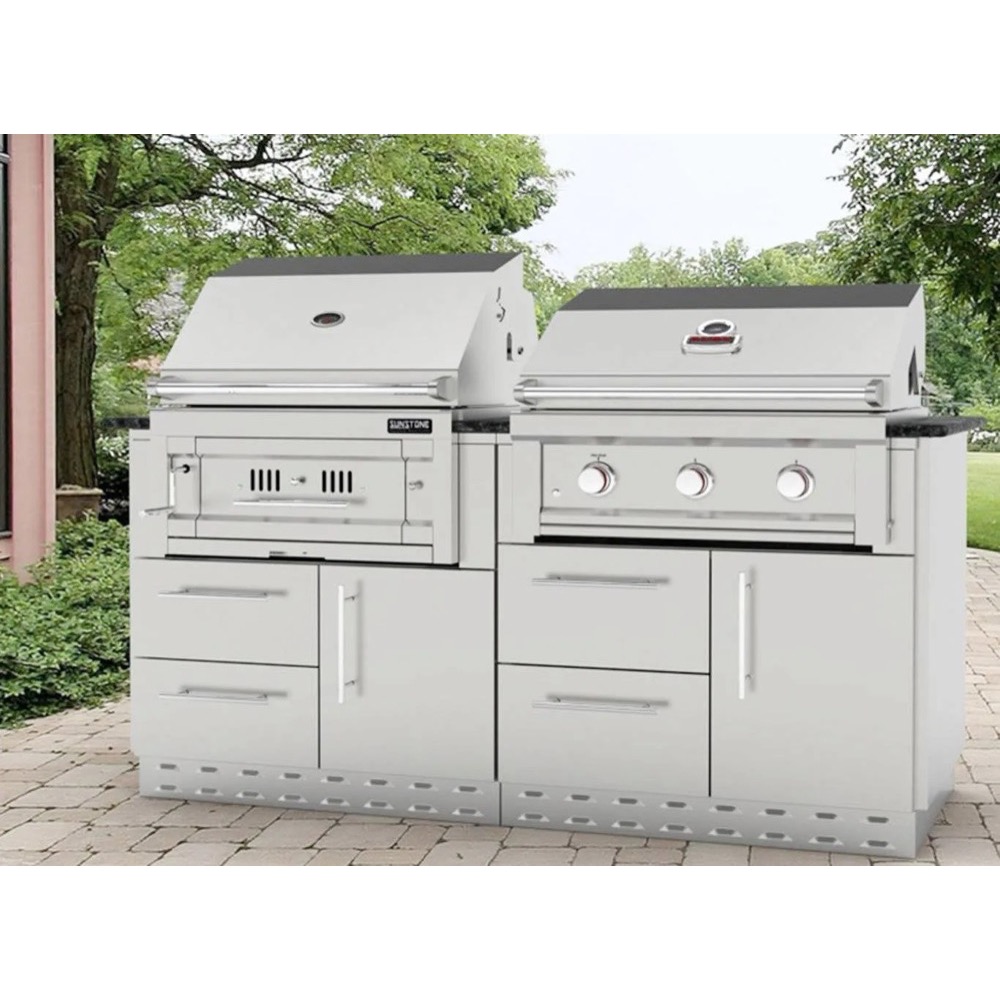 Sunstone 34 Inch Universal Grill Base Cabinet for up to 30 Inch Gas Grill
