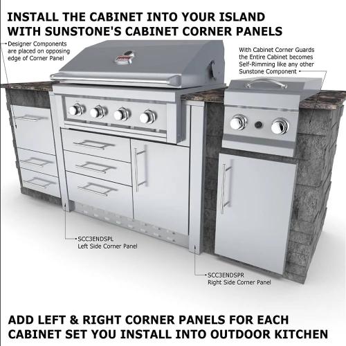 Sunstone 40 Inch Universal Grill Base Cabinet for up to 36 Inch Gas Grill