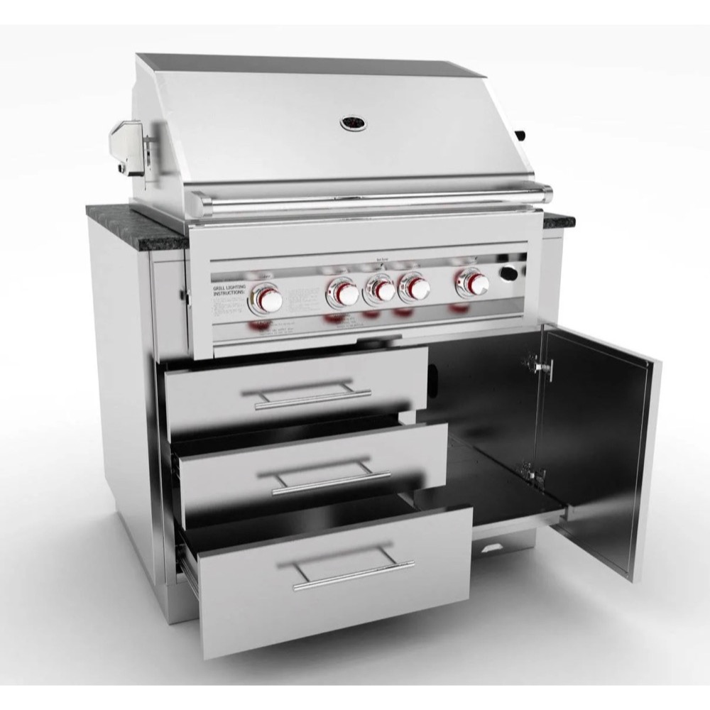 Sunstone 40 Inch Universal Grill Base Cabinet for up to 36 Inch Gas Grill