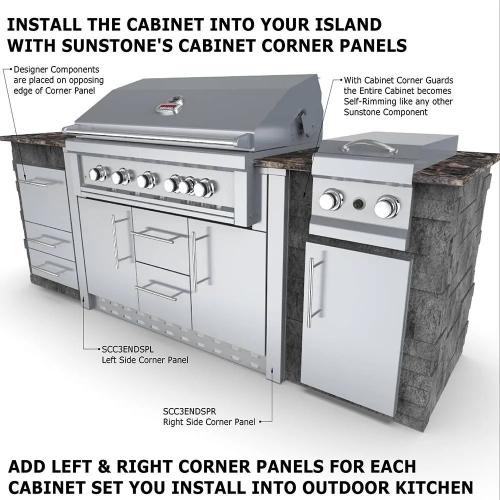 Sunstone 46 Inch Universal Grill Base Cabinet for up to 42 Inch Gas Grill