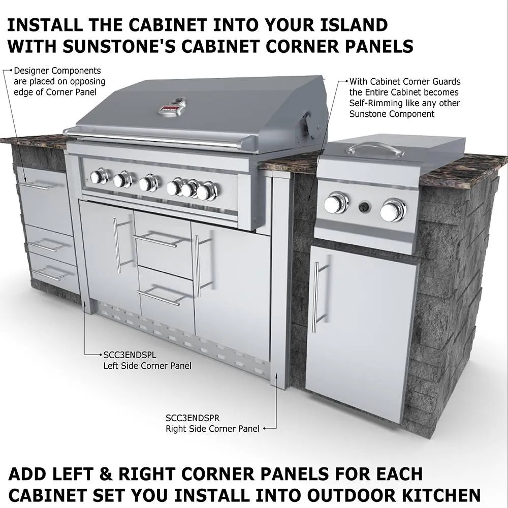 Sunstone 46 Inch Universal Grill Base Cabinet for up to 42 Inch Gas Grill