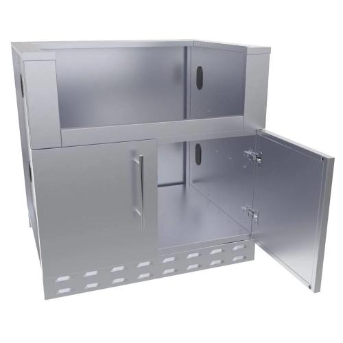 Sunstone Grills 34 Inch Universal Grill Base Cabinet for up to 30 Inch Charcoal Grill