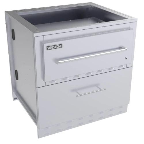 Sunstone Grills 34 Inch Universal Base Cabinet for up to 34 Inch Single Warming Drawer
