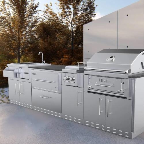 Sunstone Grills 34 Inch Universal Base Cabinet for up to 34 Inch Single Warming Drawer