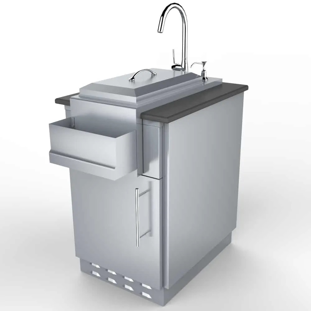 Sunstone 20 Inch Universal Left Hinge Base Cabinet for up to 14 Inch Width Appliance