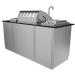 Sunstone Caprice 6 Foot Grill  and  Bar Sink Outdoor BBQ Island Package with Sunstone Grill Ruby Series 30 Inch 3 Burner Built In Gas Grill
