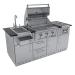 Sunstone Caprice 6 Foot Grill  and  Bar Sink Outdoor BBQ Island Package with Sunstone Grill Ruby Series 30 Inch 3 Burner Built In Gas Grill