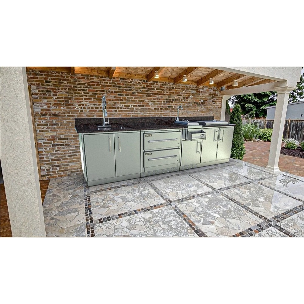 Sunstone Grills Galley 10 Foot Clean  and  Prep Outdoor Island Package