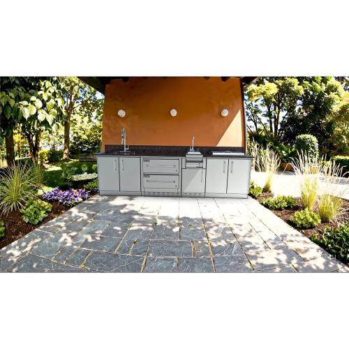 Sunstone Grills Galley 10 Foot Clean  and  Prep Outdoor Island Package