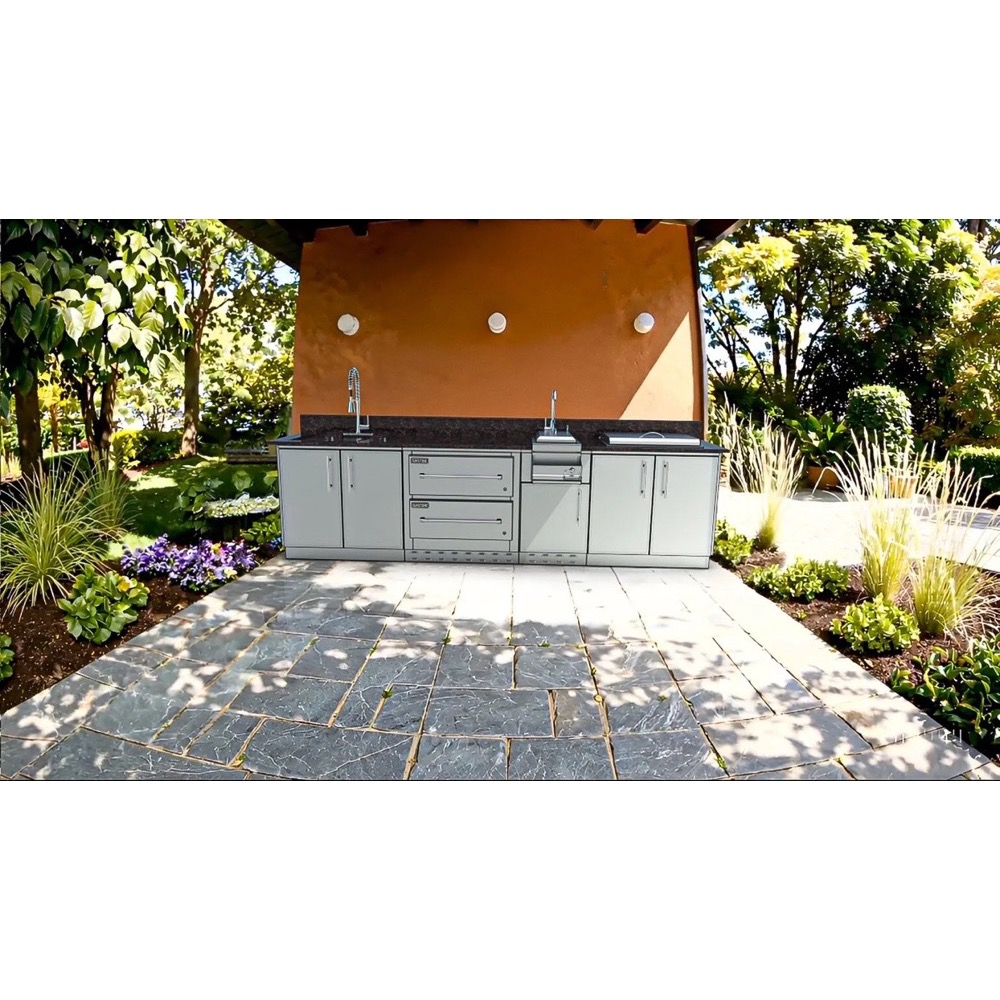 Sunstone Grills Galley 10 Foot Clean  and  Prep Outdoor Island Package