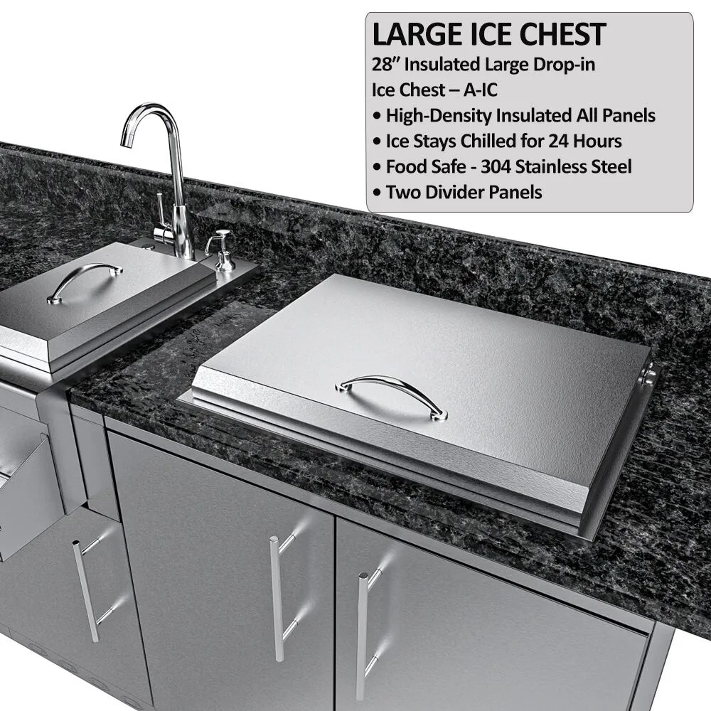 Sunstone Grills Galley 10 Foot Clean  and  Prep Outdoor Island Package