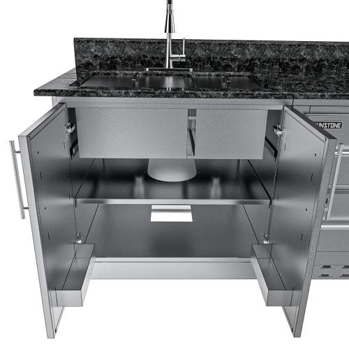 Sunstone Grills Galley 10 Foot Clean  and  Prep Outdoor Island Package