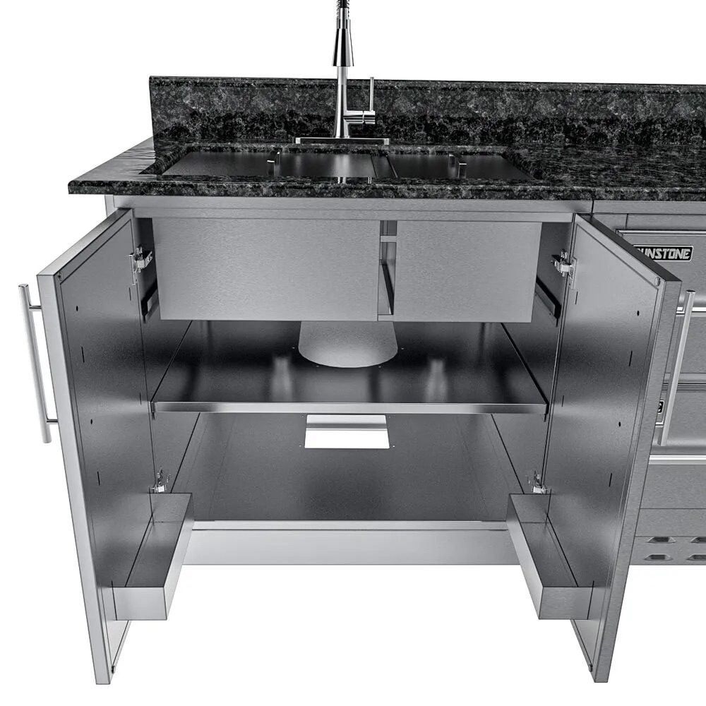 Sunstone Grills Galley 10 Foot Clean  and  Prep Outdoor Island Package