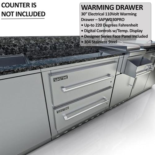 Sunstone Grills Galley 10 Foot Clean  and  Prep Outdoor Island Package