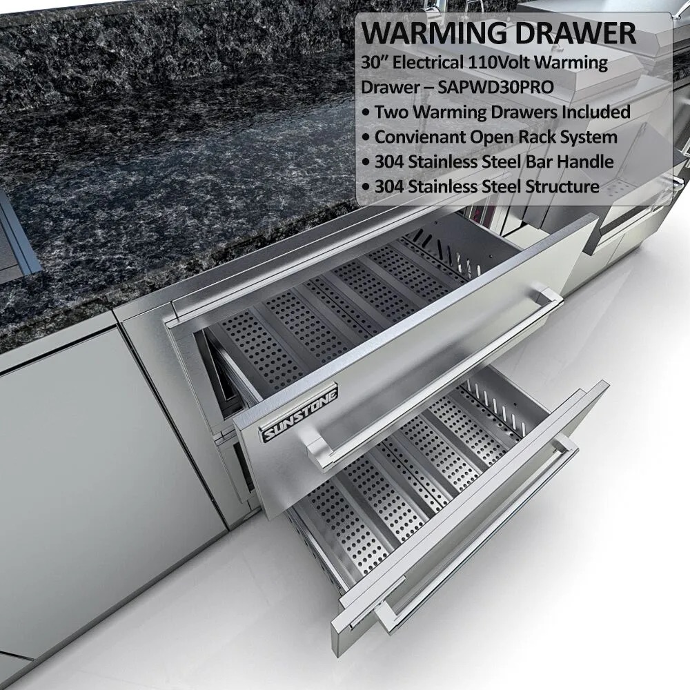 Sunstone Grills Galley 10 Foot Clean  and  Prep Outdoor Island Package