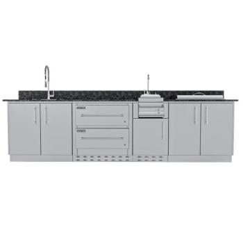 Sunstone Grills Galley 10 Foot Clean and Prep Outdoor Island Package SCPGALLEY350