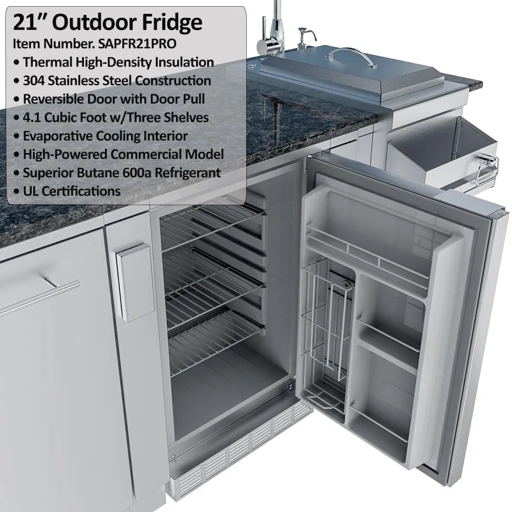 Sunstone Grills Savanna 16 Foot Outdoor BBQ Island Package with 60 Degree Angle with Sunstone Grills Ruby Series 42 Inch 5 Burner Built In Gas Grill with Rear Infrared Burner