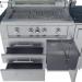 Sunstone Grills Savanna 16 Foot Outdoor BBQ Island Package with 60 Degree Angle with Sunstone Grills Ruby Series 42 Inch 5 Burner Built In Gas Grill with Rear Infrared Burner