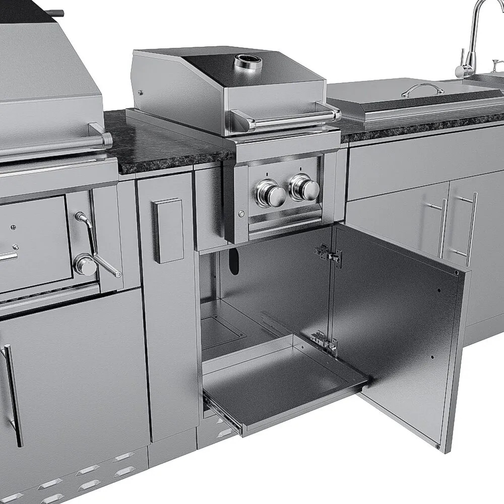 Wood Burning Combo Grill with Infrared Rear Burner