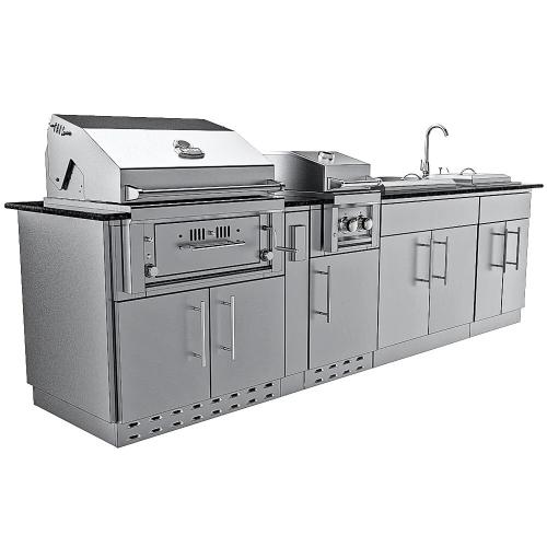 Wood Burning Combo Grill with Infrared Rear Burner