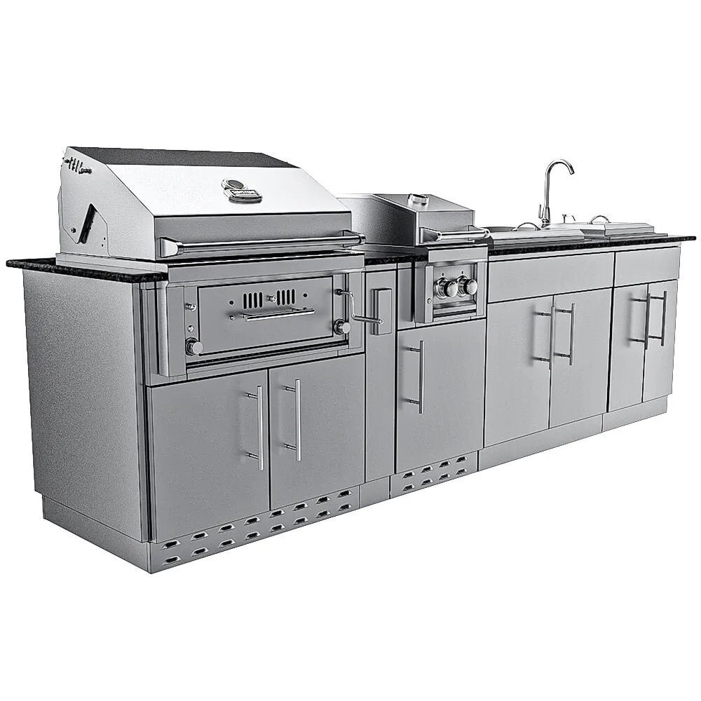 Wood Burning Combo Grill with Infrared Rear Burner