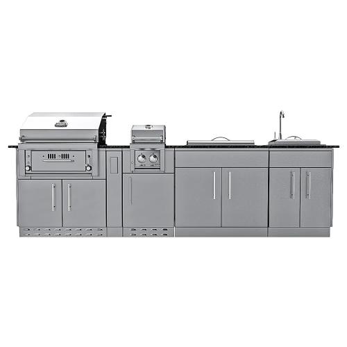 Wood Burning Combo Grill with Infrared Rear Burner