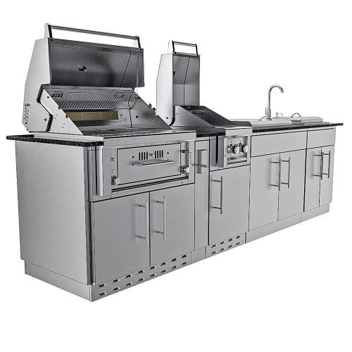 Wood Burning Combo Grill with Infrared Rear Burner
