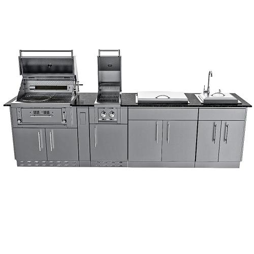 Wood Burning Combo Grill with Infrared Rear Burner