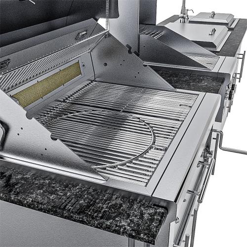 Wood Burning Combo Grill with Infrared Rear Burner